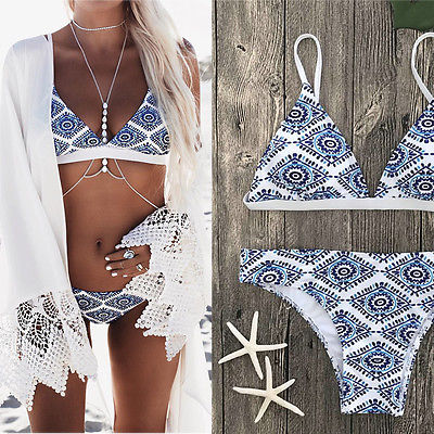 Sexy White Floral Swimsuit