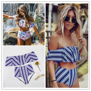 High Waist Striped Bikini